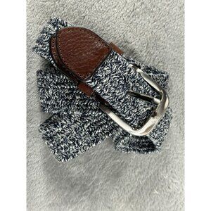 Tommy Bahama Genuine Leather & Woven Stretch Belt M 34/36